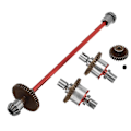 Miniatyrbild 1 av 5: Legeringsmetall Drivaxel Främre Bakre Differential Legering Decelerationsväxel För WLtoys 144001 144002 RC Bil