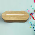 Miniatyrbillede 4 af 5: LED Natlampe Træbase Holder Display Stativ Til Krystaller Klar Hvid