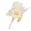 Miniatyrbild 1 av 5: 4x Silke Rosblommor Bröllops Corsage Brudgum Bröllop Boutonniere Champagne