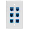 Miniatyrbilde 1 av 5: Cat 6 Ethernet Veggplate 6 Port, Ethernet Veggplate Hunn-hunn Avtakbar Kompatibel Med Cat76