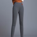 Miniatyrbillede 3 af 5: Dame Fleeceforet Leggings Tykke Fløjlsstrømper Højtaljet Leggings Ensfarvet Xl