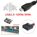 Pikkukuva 4 / 5: U2-018-MM USB 2.0 Emoleväkortin 9-nastainen 10-nastainen liitin Micro USB 5-nastaiseen kaapeliin 50 cm Mini-näytölle ja anturille