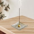Miniatyrbillede 4 af 5: Luksuriøs Røgelsesholder Til Pind Askeopsamler Kvadratisk Til Kontor Tehus Hjem Sølv