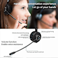 Miniatyrbild 4 av 5: Bluetooth Trådlöst Headset med Mikrofon Handsfree Samtal Hörlurar Laddningsbas för Call Center Kontor Lastbilschaufför