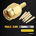 Miniatyrbillede 4 af 5: 5 stk. SMA Han-stik lige krympe RG316 RG174 RF adapter stik