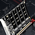 Miniatyrbild 3 av 5: Ph44 Nvme 4-diskskort Pci-e Raid-kort Signalklyvning Utbyggnadskort Nvme Raid Pcie 4.0 3.0 X16 Sp