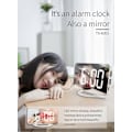Miniatyrbild 1 av 4: LED spegelklocka, mini digital väckarklocka, bordsklocka, med snooze-funktion, 3 justerbara ljusstyrkor, automatisk anpassningsbar bakgrundsbelysning