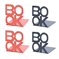 Miniatyrbillede 1 af 3: 4 stk. Kreative Bogbogmærker Bogstøtter Elegant Bogstativ Simpel Metal Bogreol Bogopbevaringsstativ (Sort og Rød 2 stk. For Hver)