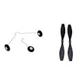 Miniatyrbillede 1 af 3: Forreste & Bageste Landehjul og Propeller til Wltoys F949 RC Fly Dele