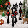 Miniatyrbilde 2 av 5: Juleminiatyrgatebelysning, 4 stk Mini Gatelamper, - Landskaps Fairy Garden Tilbehør