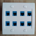 Miniatyrbilde 2 av 5: Ethernet veggplate med 8 porter - Dobbel Cat6 RJ45 nettverkskabel frontplate hunn til hunn - Blå