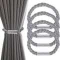 Gardinbindare med spänne, 2/4-Pack, No-Drill, magnetisk gardinbindare Gray 4pcs