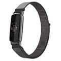 Nylon Loop Armband Kompatibel med Fitbit Luxe - Justerbart Sportband Grå Grey