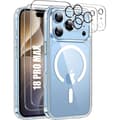 Skydd för iPhone 18 Pro Max, Stötsäkert med Magnetisk Ring - 2 Härdade Glas - 2 Kameraskydd Transparent