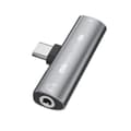 USB-C till 3,5 mm hörlurs- och laddningsadapter Grå