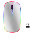 Trådlös datormus med RGB LED dubbelläge Bluetooth/Wifi Silver
