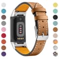 Armband i äkta läder för Fitbit Charge 5/6 kaffe coffee