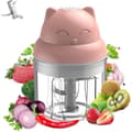 Mini elektrisk hackare, 250 ml sladdlös elektrisk vitlökspress, bärbar grönsaks- och köttkvarn (rosa)