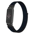 Nylon Loop Armband Kompatibelt med Fitbit Luxe - Justerbart Sportarmband Svart Black