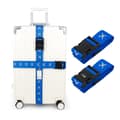 2-Pack Reflective Luggage Straps with Combination Lock – Suitcase Straps Blue