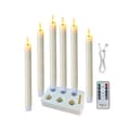 LED candle rechargeable with remote control, ivory – wax melt effect, white Style 1