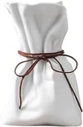 Plisserad Keramikvas Papperspåse - Modern Hem Bröllopsinredning Stor Vit White 18*12*11cmm