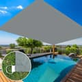 4x6M Grå Rektangulär Solsegel - 210D Polyester, Vattentät, 90% UV-skydd för Uteplats Gård Pool Balkong Gray 4*6M
