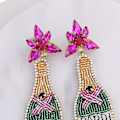 Miniatyrbild 5 av 5: Nya Boho Champagneflaska Brudörhängen för Kvinnor Boho Handgjorda Pärlor