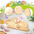 Miniatyrbild 3 av 4: Bunny Egg Holder - Påskkanin Ägghållare, Bunny Plate Äggbricka Deviled Egg Plate Tallrik i furu Deviled Egg Dish för Påsk Deviled Egg Carrier Bordsdekoration