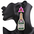 Miniatyrbild 3 av 5: Nya Boho Champagneflaska Brudörhängen för Kvinnor Boho Handgjorda Pärlor