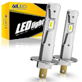 Miniatyrbillede 1 af 3: Aileo 2 stk. H3 H1 LED-lys 13000lm 6000k Forlygte Pære Mini Størrelse Design Trådløs Til Bil Lamper Csp 7035 Chips Hvid Plug&play