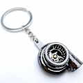 Miniatyrbillede 1 af 5: Bil Metal Nøglering Lyd Turbo Nøgle Glat Leje Spindende Model Turbine Turbo Ring Nøgle Turbo Formet Høj Kvalitet Cy bronze
