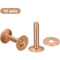 Miniatyrbillede 3 af 4: 10 Sæt Kobbernitter Og Burrs, 12x4x21mm Solidt Læder Kobbernit Fastgørelse Til Læder Diy Håndværk Forbrugsvarer, Kobberfarvet
