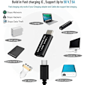 Miniatyrbild 2 av 5: 2 st USB Typ-C Datablocker USB-C Juice Jack Defender Adapter Stöd för Snabbladdning (50V/5A) Stoppa Datakapning (Svart)
