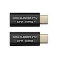 Miniatyrbilde 5 av 5: 2 stk USB Type-C Data Blokker USB-C Juice Jack Defender Adapter Støtter Hurtig Lading (50V/5A) Stopp Datatyveri (Svart)
