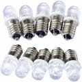 10 st E10 12V LED-lampa varmvit