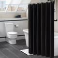 Black Shower Curtain in Thick, Waterproof Polyester Fabric, 200 x 200 cm