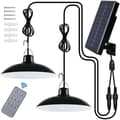 Solar lamp for outdoor use - Double lamp - IP65 Waterproof - Remote control - Black - Modern - Solar powered