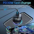 Miniatyrbillede 4 af 5: Farverig Lys Bil Bluetooth Adapter FM Transmitter MP3 Afspiller Type-C+USB Biloplader