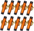 10-pack 12V 6 SMD LED-positionsljus - Fram- och bakpositionsljus för släpvagn, lastbil, husvagn, husbil, buss, båt, traktor, bärnstensorange