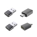 Miniatyrbilde 1 av 5: 4-pakning USB til Type-C 3.2 Adaptersett: 2 USB til Type-C og 2 Type-C til USB-adaptere, kompatibel med datamaskiner, ladere