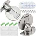(Silver) Magnetic Door Stops - Wall Protector - 2-pack - Easy Installation - Silver - Strong Magnet