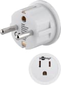 Reiseadapter USA/Japan til Europa, hvit