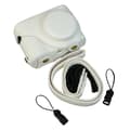 For Panasonic Lumix DMC-ZS99 DMC-TZ99 Camera Bag Buffalo Texture PU Leather Protective Case with S White White White