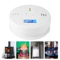 (White) Carbon Monoxide Detector - ANNARS - Portable CO Smoke Detector - Battery Operated - Digital Display - White