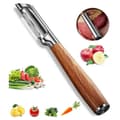 (Silver, Brown) Vegetable Peeler - Multifunctional - 304 Stainless Steel - Ergonomic Design - Silver and Brown