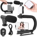 Vlogging kit videoopptak stativ mikrofon telefonholder