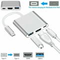 Miniatyrbilde 3 av 4: Type C vs HDMI USB 3.0 USB-C kabeladapter 3 i 1 Hub Windows Apple Macbook