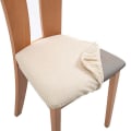 Miniatyrbild 1 av 5: Stolskydd för matsal med band Anti-damm halkfria överdrag Beige 1Pack