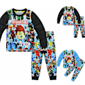 Miniatyrbild 2 av 3: Barn Roblox Pyjamas Set Långärmad Sweatshirt Byxor Loungewear black 140cm